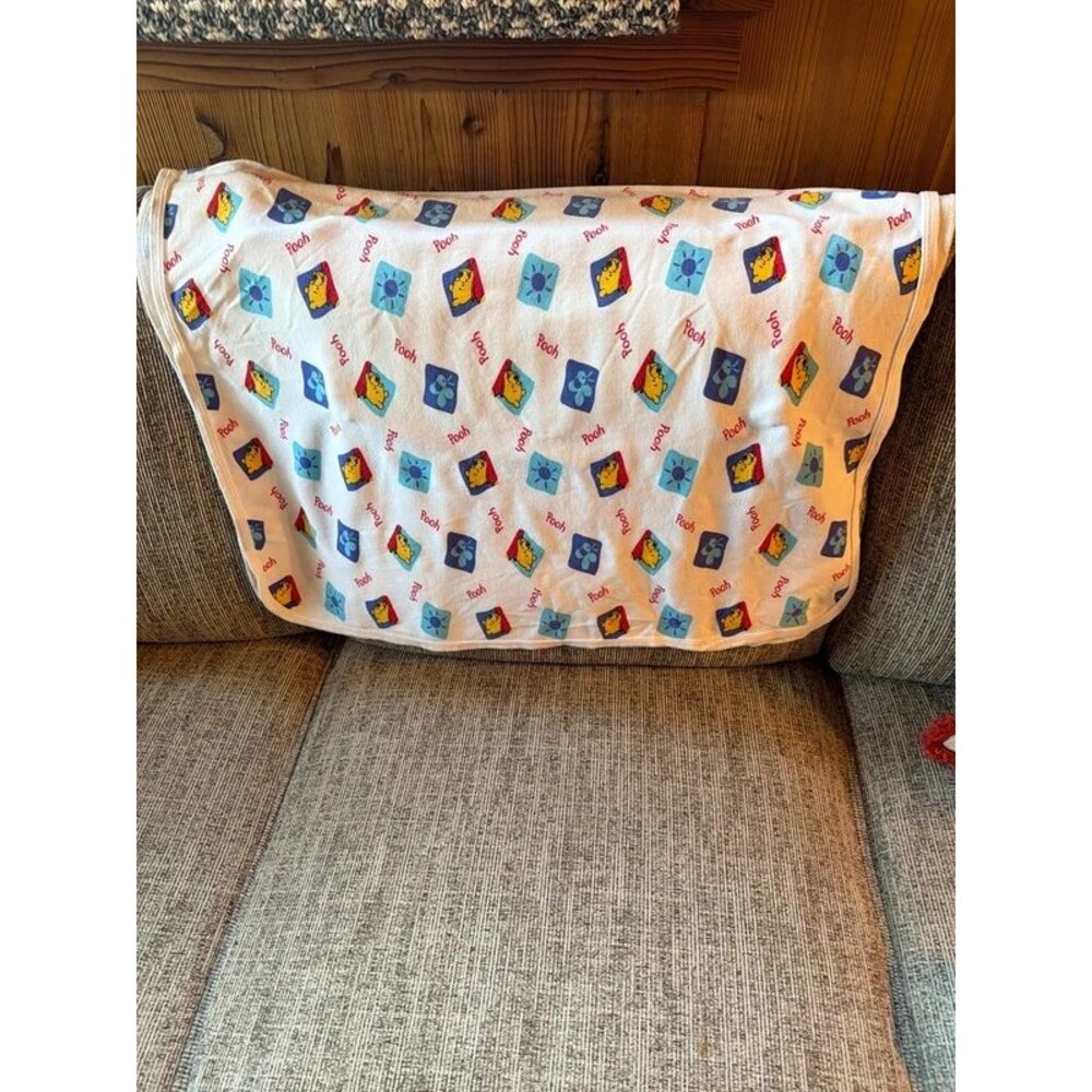 Winnie the Pooh Cotton Blanket Baby Vintage Rare